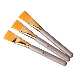 3pzs Gold Brochas Premium Para Spa Facial Mascarilla Amarillo