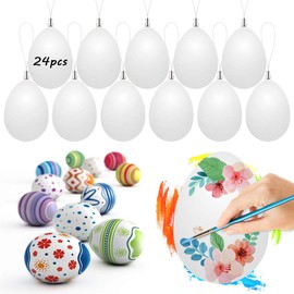 Plastic Easter eggs for painting, decorative, hanging eggs with rope, Easter crafts, for decoration and gift