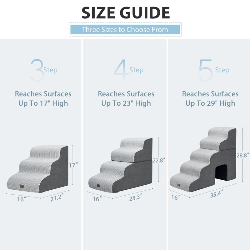 Garnpet Dog Stairs for High Beds, 4-Step Dog Steps for