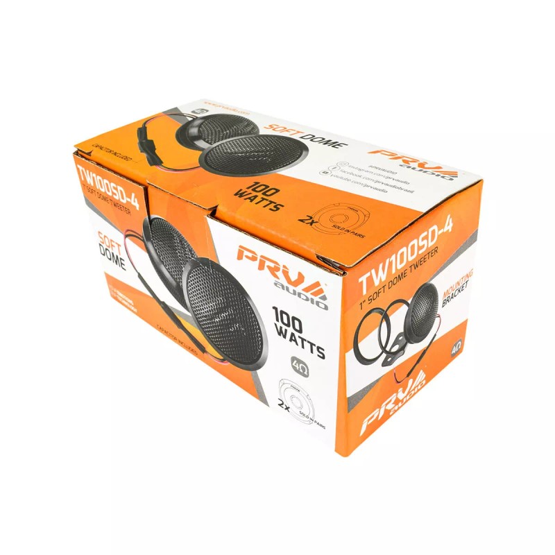 PRV Soft Dome Tweeter TW100SD-4 Built-In Crossover 100 Watts PAIR