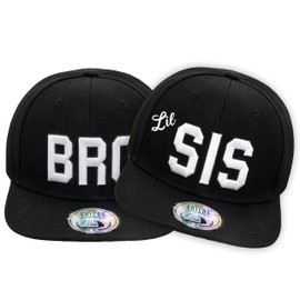 JOHNNY CHICOS Sorry I'm Fresh Cute Children's Cap Snapback 49-56 cm Head Circumference, Black:BRO+Lil-SIS