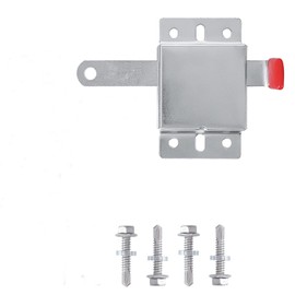 Garage Door Side Lock Inside Deadlock for Most Garage Door (single garage or double garage) Galvanized Steel -1 pack, Silver finish with pvc cover