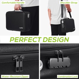 PAWBOSE Fireproof Document Home Safe with Combination Lock, 16x12x5 inch Fireproof Water-Resistant Hard Case Box for Important Documents Certificates Passports Cash