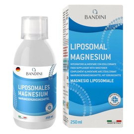 Bandini® Liposomal Magnesium | 250 ml Liquid Format | High Dose with 100 mg per Daily Dose | For Muscle Cramps, Nervous System, Fatigue | Laboratory Tested, Vegan | Alternative to Capsules and Powder
