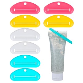 8 Pcs Plastic Toothpaste Tube Squeezer Holder Clip Roller Tool Toothpaste Squeezer for Bathroom Saving Facial Cleanser Creams Paint (Colorful)