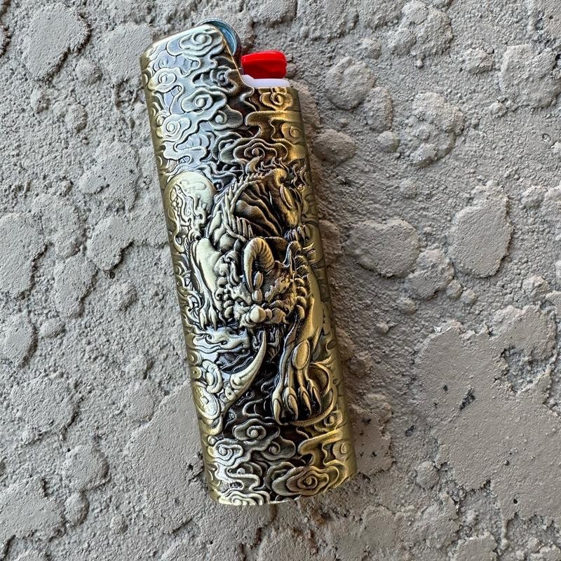 Metal Lighter Case Cover Lighter Pouch Fits Bic Lighter Standard