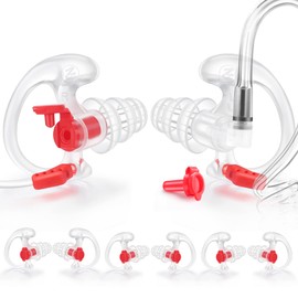 Zeadio Triple Flanged Earpiece, Comfortable Silicone Earmould Earbud Earplug - Medium, Pair of 4, Transparent