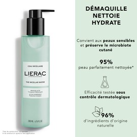 LIERAC|Micellar Water Cleanser - Gentle Makeup Remover and Cleanser with Marine Prebiotics - Cleansing Water - Ideal for Sensitive Skin - 200 ml Bottle | Lierac