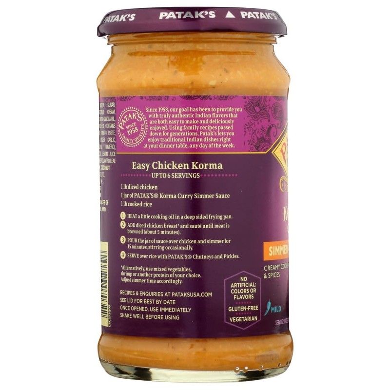 Patak's Korma Curry Cooking Sauce Mild 15 oz