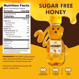 ChocZero Sugar Free Honey, 1:1 Natural Honey Equivalent, Same Sweetness and Consistency as Raw, Keto Friendly, Vegan (1 Jar, 10.5oz)