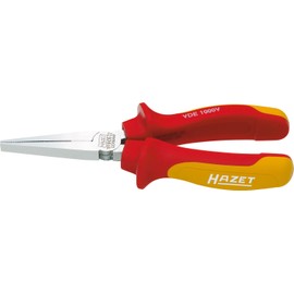 HAZET 1816VDE-22 160 mm VDE Flat Nose Pliers with Protective Insulation - Bright Chrome-Plated