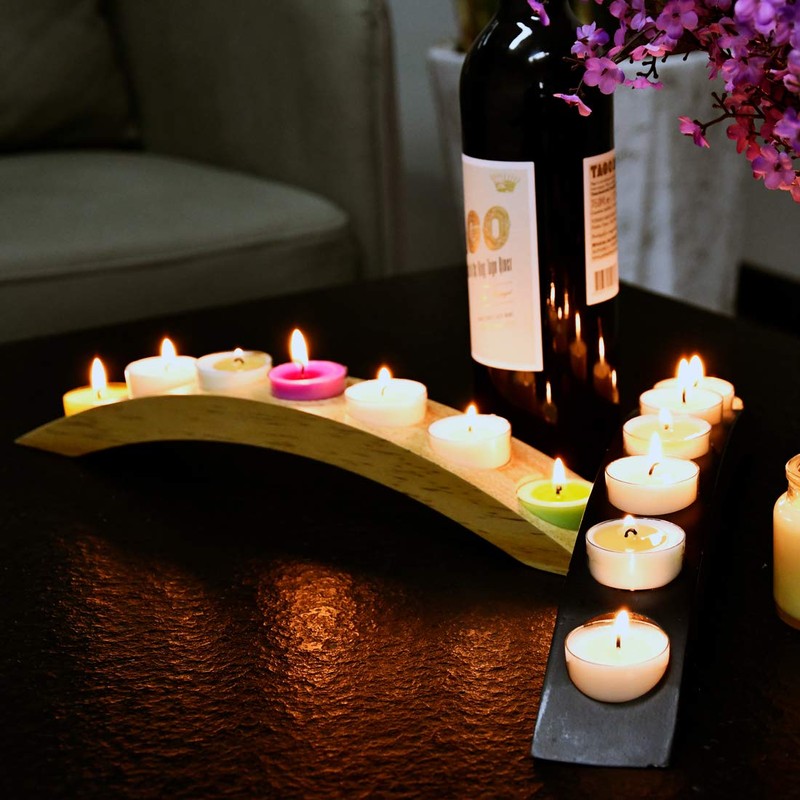 Wooden Bridge Candle Holders 15 inch in Length, Long Tea