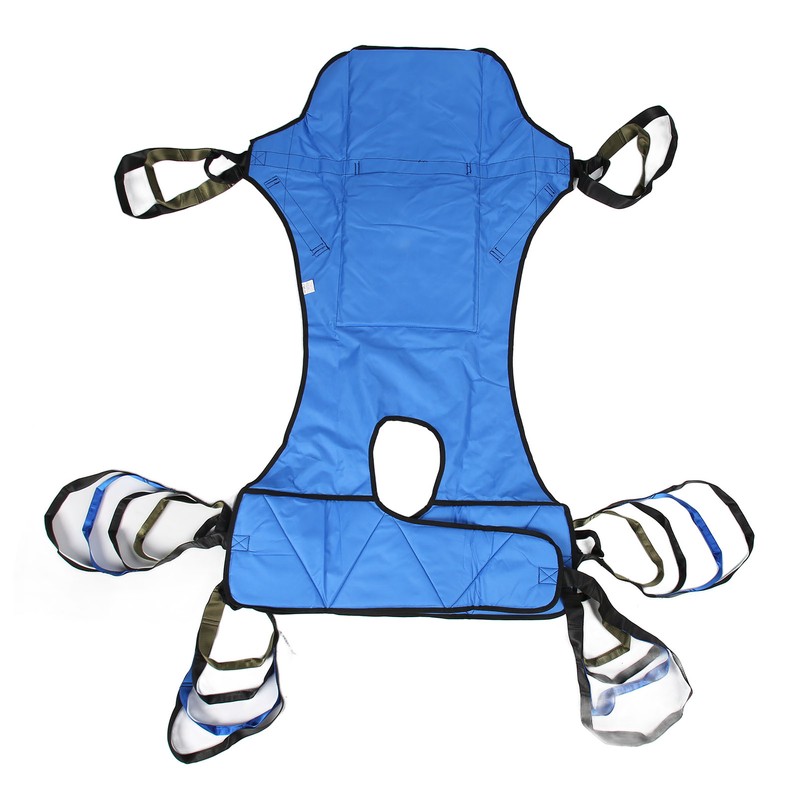 Patient Full Body Lift Sling Royalblue Head Support Toileting Transfer