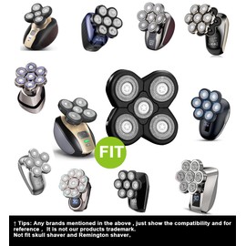 SOLASKY Universal 5 Blades Shaver replacement Heads Compatible with FREEDOM Head Shaver,Universal replacement heads (5 Blades Black)