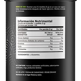 B Life Glutamina Micronizada 600 Gramos | 120 Servicios para Entrenamiento, Recuperación Muscular y Bienestar Integral