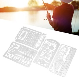T opiky Fishing Card Set, 4 Pieces Stainless Steel Fishing Cards Camping Multipurpose Readyman Survival Cards for Emergency Training / Wild Survival