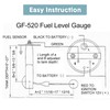 BREADEEP 2" Universal Fuel Gauge Kit, E-1/2-F Pointer Fuel Level