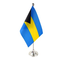 GentleGirl.USA Bahamas Table Flag, Stick Small Mini Bahamian Flag Office Table Flag on Stand with Stand Base, International Festival Decoration,Bahamians Theme Party Decoration,Home Desk Decoration