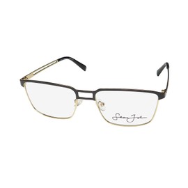 Sean John 5134 Stainless Steel Full-Rim American Design Eyeglass Frame/Glasses [56-17-150, black/gold]