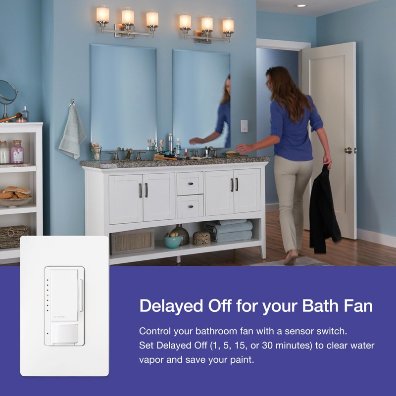 Lutron Maestro Motion Sensor Dimmer Switch for Bathroom, Garage, Laundry