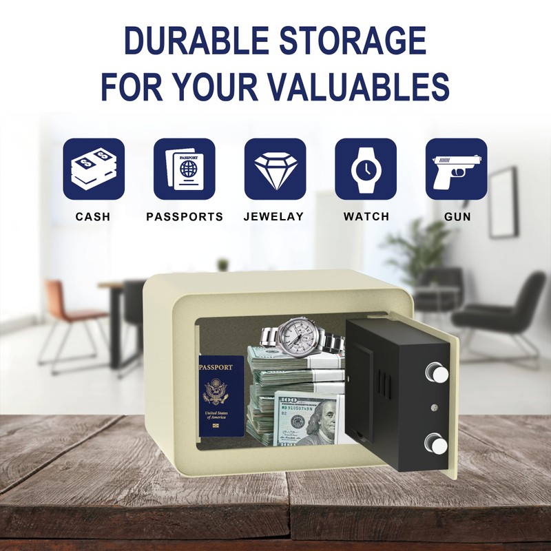 OUSURO Small Safe Box - Home Safe for Money Jewelry