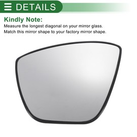 Motoforti Auto Rückspiegel Konvex Beheizt Linker Seitenspiegel Glas Ersatz, für Ford Ka 2016-2021, Echtes Glas, mit Trägerplatte, Nr. 2020810 Weißes Glas