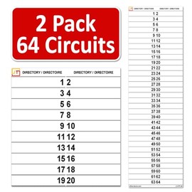 Littversions 64 Circuits 2 Pack Vinyl Circuit Breaker Panel Directory Labels/Decals/Stickers, Replacement for Federal Pioneer Stab Lok Electrical Panel/Load Centers