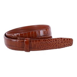Trafalgar Men's Gator Embossed 30mm Compression Belt Strap, 40, Chestnut