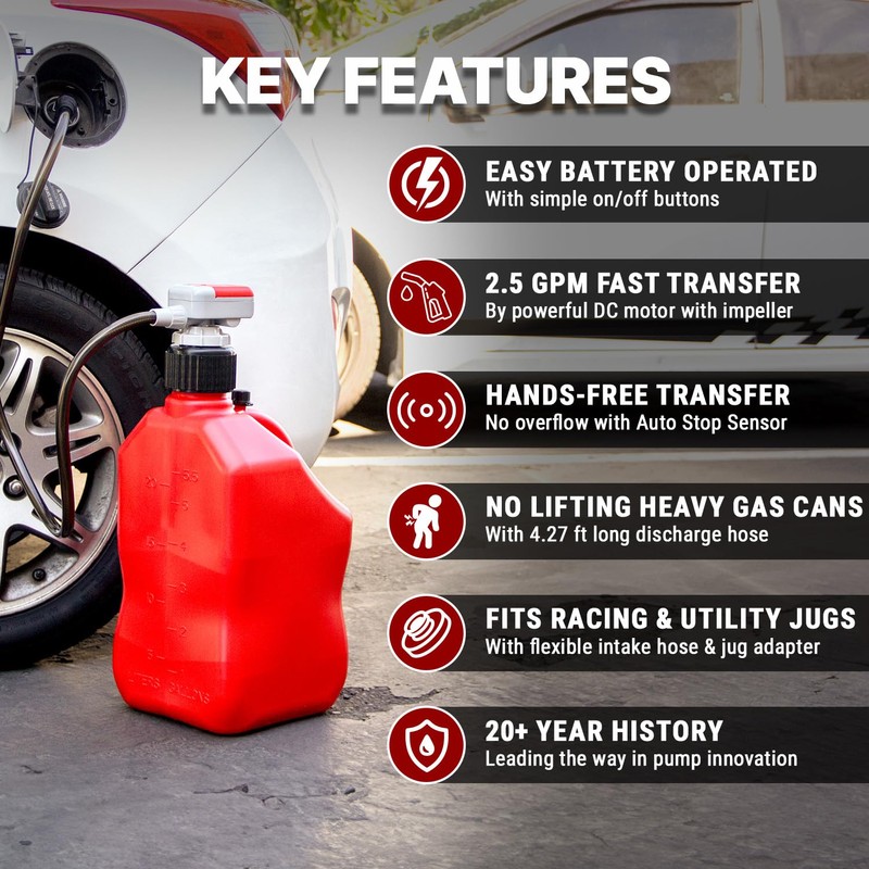 TERA PUMP Battery Powered On/Off Switch Fuel Transfer Pump for