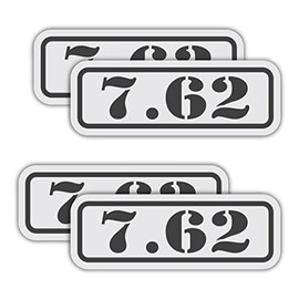 X4 | Reflective 7.62 Ammo Can Hard Hat Decals | Motorcycle Shield Helmet Decals | 7.62 Slug Bullet| Gun Box Decals | Toolbox Diesel Mechanic Shop Decals | (x4) 6” x 2” Vinyl Decals