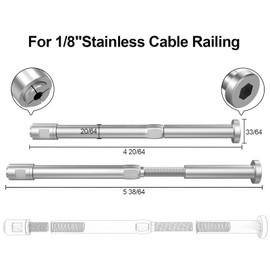 BLIKA Upgraded 10 Pack 1/8" Swageless Invisible Cable Railing Kits for Deck Stair Railing, T316 Stainless Steel, Swageless Cable Fittings for 2"x2", 4"x4" Wood/Metal Posts, Cable Railing Hardware 4x4