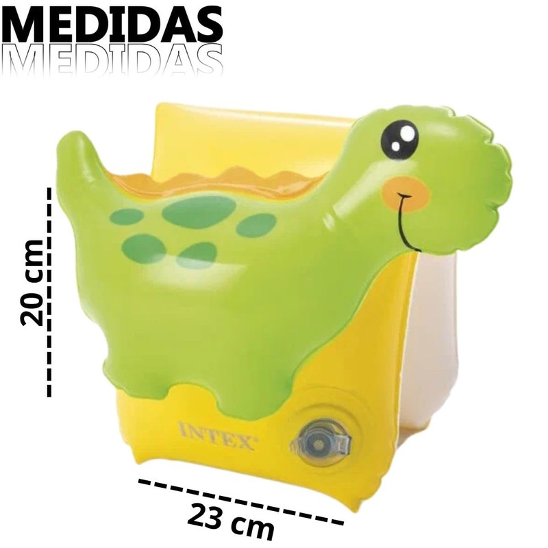 INTEX Floaty 56664 Dinosaur Inflatable Arm Band (Yellow x Green/FF/Jr)