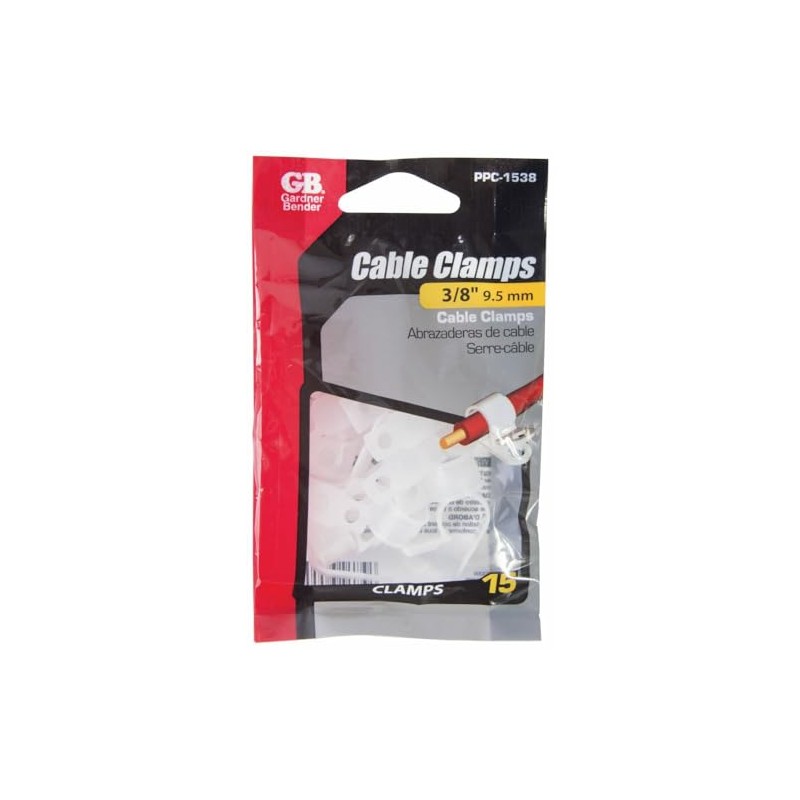 GB Gardner Bender PPC-1538 3/8" Plastic Cable Clamps - Natural