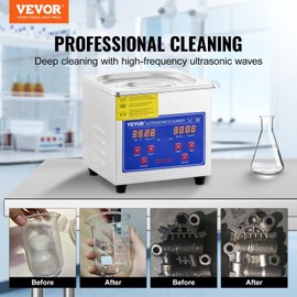 Ultrasonic Cleaner 1.3L Professional Ultrasonic Cleaner with Digital Timer 40kHz Excellent Ultrasonic Cleaning Machine 110V for Jewelry Watch Ring Coin Diamond Eyeglasses Small Parts Cleaning