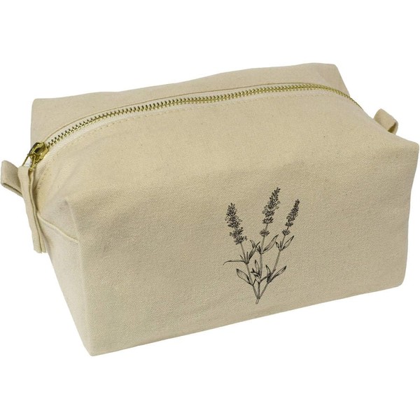 'Simple Lavender Plant' Canvas Wash Bag/Makeup Case (CS00039744)