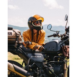 IRON JIA'S Motorcycle Dry Bag - Waterproof Duffle & Luggage Tail Bag Saddle Bags with Roll Top Closure, Shoulder Straps, Inner Pocket and Mesh Pocket (Brown, 70L)
