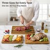 Teak Wood Cutting Board Set, 3-Piece Cutting Board with Stand