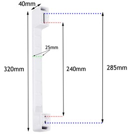 Spares2go Door Handle for Zanussi Fridge Freezer (Inner Side : 240mm - 280mm, 320mm, White)