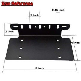 DaSen Compatible with 3” 6" 7" 12" 17" 20" LED Light Bar American Standard 6x12in Front License Plate Mounting Bracket Compatible with Truck SUV 4X4 4WD Off-Road