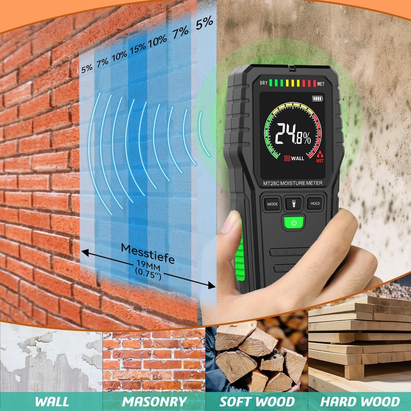 Moisture Meter for Walls Moisture Meter Wall Non-Destructive Measurement Moisture