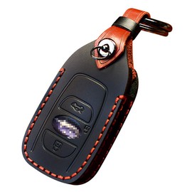 YANMW Compatible Genuine Leather Key Case for Subaru Genuine Leather Key Case Key Cover Flevogue Legacy B4 Impreza G4 WRX S4 STI XV Outback Forester BRZ Sumapita Kunta Stylish, black 3