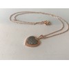 ROSE GOLD OVER 925 STERLING SILVER HEART NECKLACE PENDANT LAB