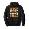 Stop racism retro wine bottle graphic Pullover Hoodie