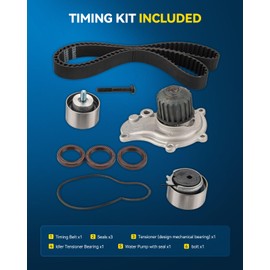 PHILTOP Timing Belt Kit with Water Pump, Compatible with Chrysler PT Cruiser 2003-2010 and Dodge Caravan 2003-2007, Compatible with(See Discription), TCKWP265,TCK265,TCK265P,AW7156