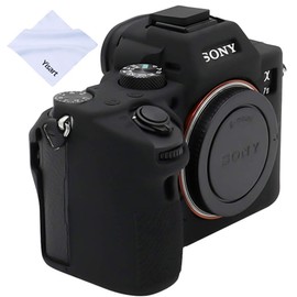Yisau Sony A7iii A7Riii A7siii Case, Professional Silicone Rubber Case Cover Coverable Protective for Sony Alpha A7 iii A7r iii A7siii Camera + Microfiber Cloth (Black)