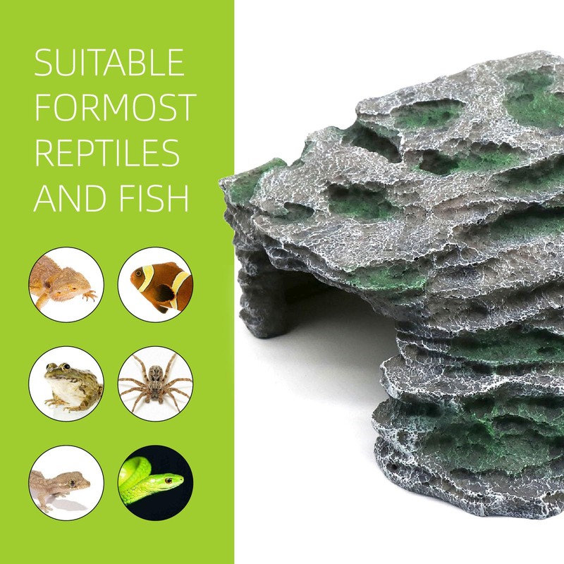 Large Reptile Hide Shale Scape Step Ledge, Reptile Cave Hideout,