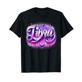 Pink and Purple Libra Zodiac Star Sign T-Shirt