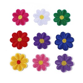 Meolin 5 Pieces Flowers Patches Embroidery Applique Patches for Craft,Sewing Flower Iron On Patches, Clothing, Scrapbooking Decorative Fabric Applique Sew on,4 * 4cm (Orange)