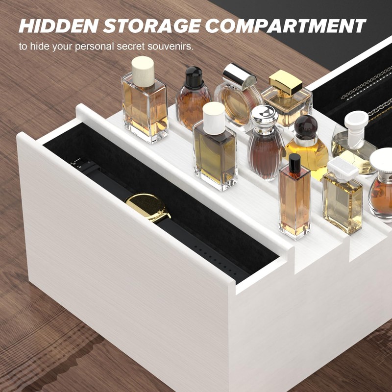 upcessory Cologne Organizer for Men, 5 Tier White Cologne Shelf,