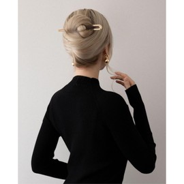 French Hair Pins for Women Thick Hair, Metal Hair Fork U Shaped French Twist Hair Pin Extra Long 5.9 in (2 Pcs - Gold, Silver)